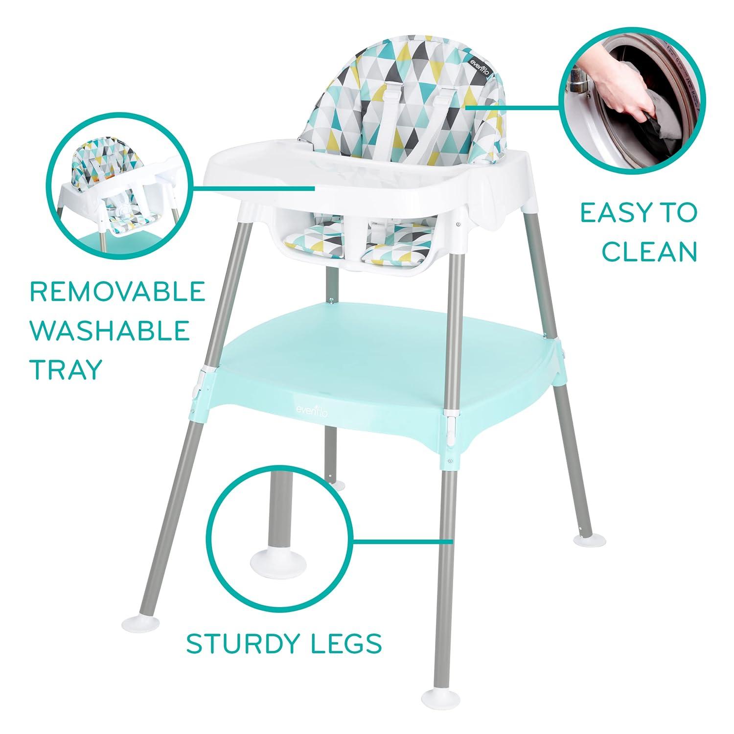 imageEvenflo 4in1 Eat ampamp Grow Convertible High Chair PolyesterPop Star Gray