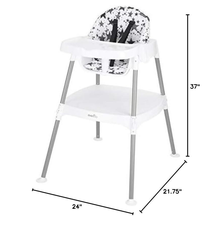 imageEvenflo 4in1 Eat ampamp Grow Convertible High Chair PolyesterPop Star Gray