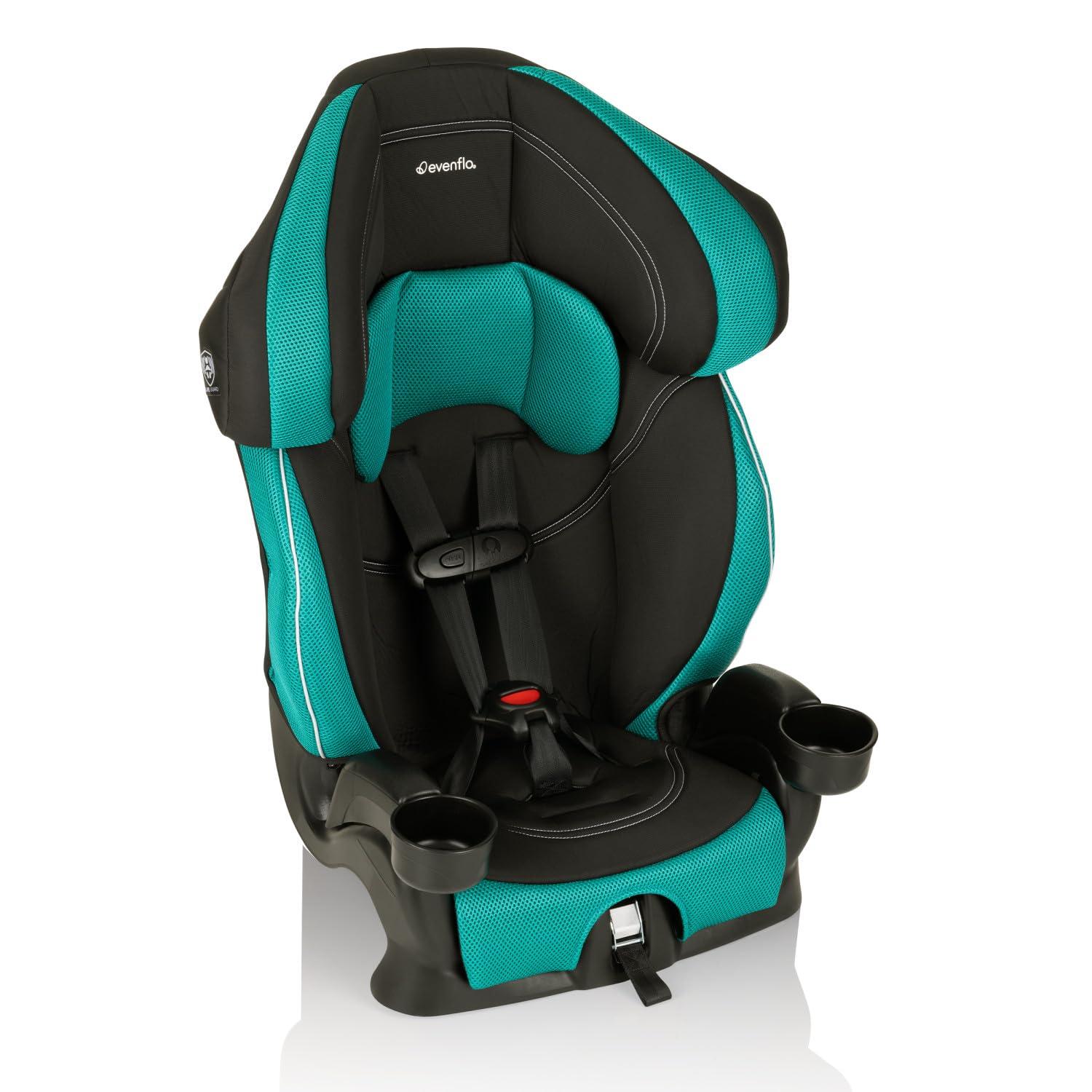 imageEvenflo Chase LX Harnessed Booster Car Seat Jameson GrayJubliee Green