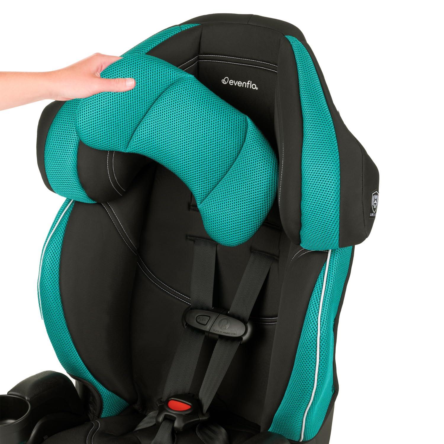 imageEvenflo Chase LX Harnessed Booster Car Seat Jameson GrayJubliee Green