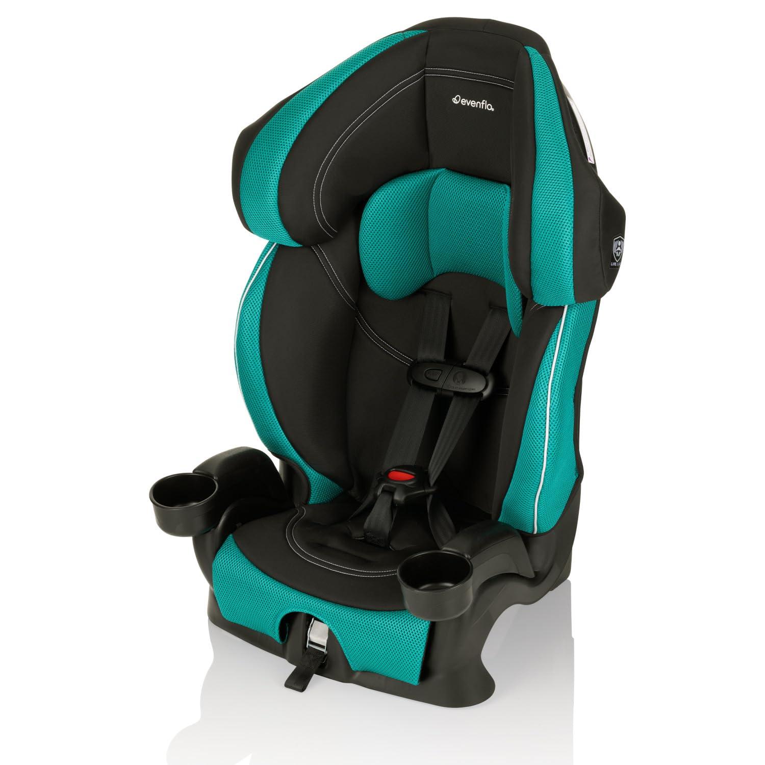 imageEvenflo Chase LX Harnessed Booster Car Seat Jameson GrayJubliee Green