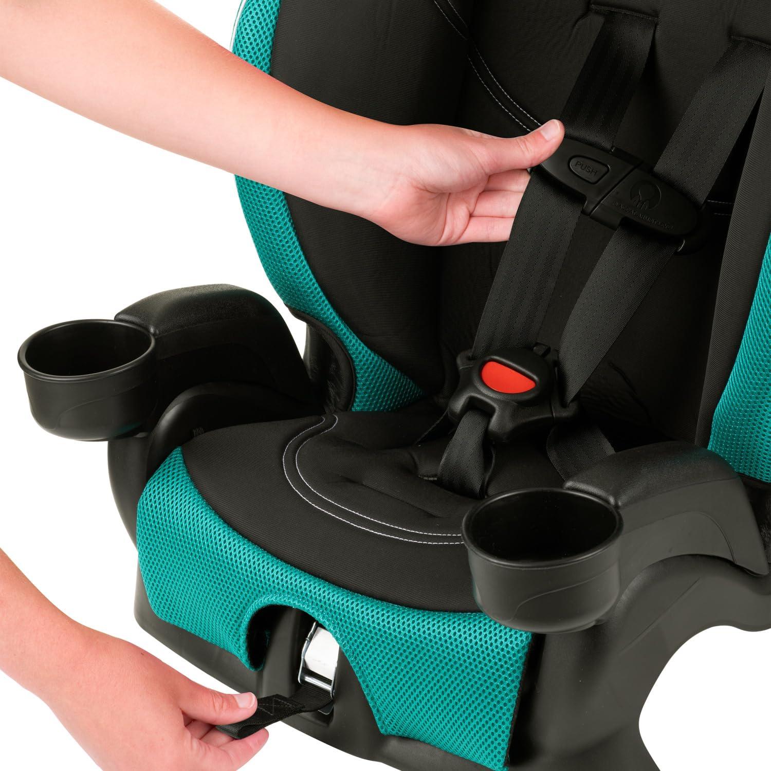imageEvenflo Chase LX Harnessed Booster Car Seat Jameson GrayJubliee Green