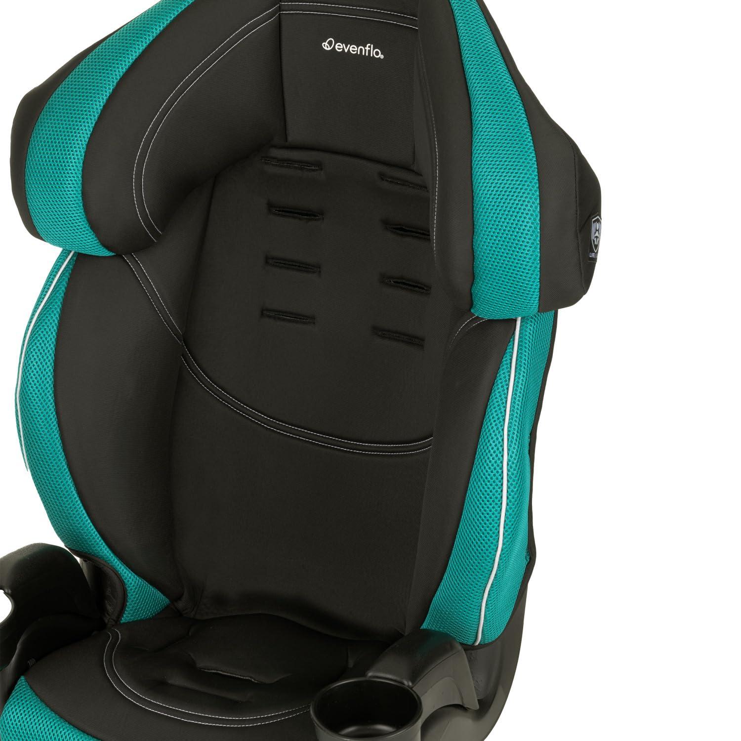 imageEvenflo Chase LX Harnessed Booster Car Seat Jameson GrayJubliee Green