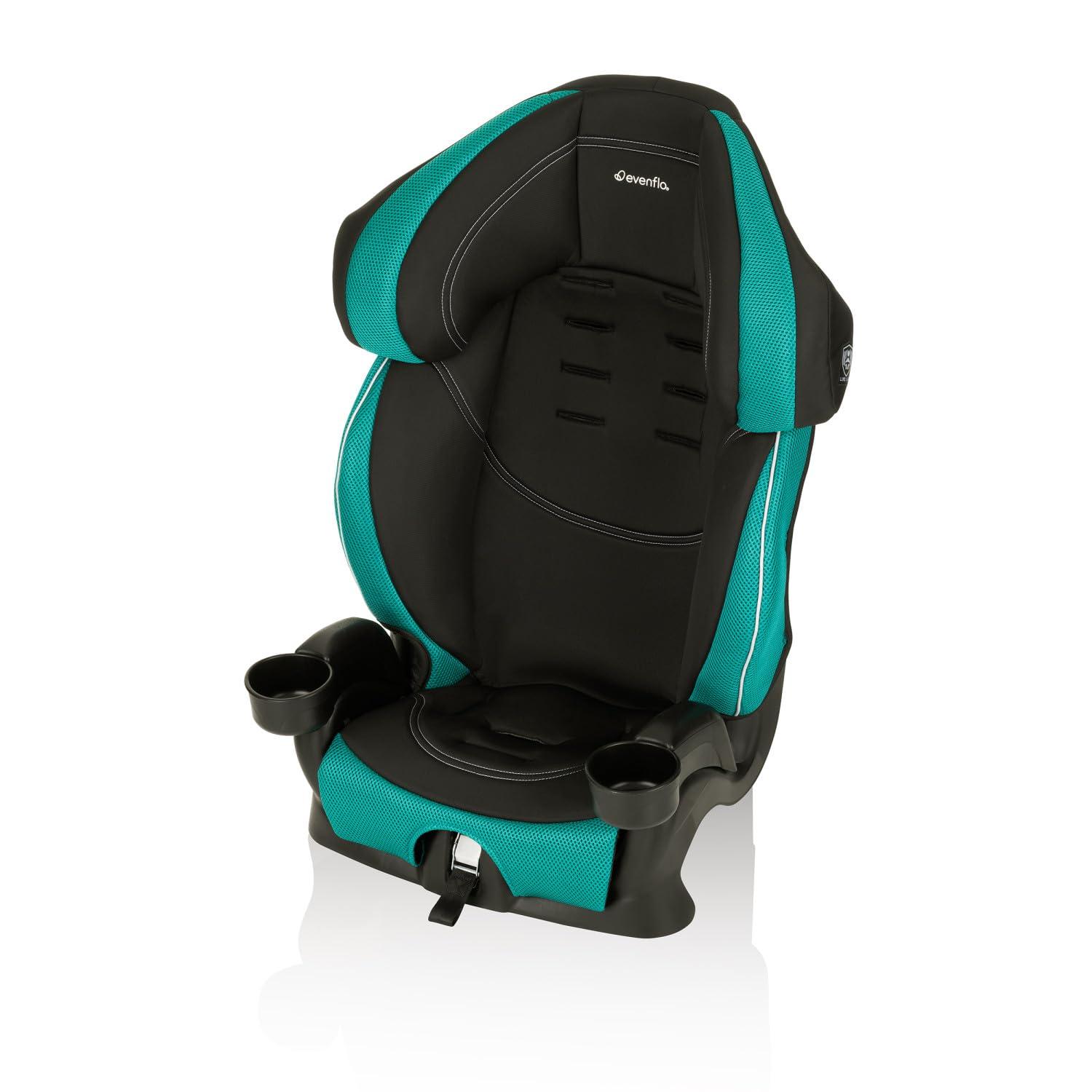imageEvenflo Chase LX Harnessed Booster Car Seat Jameson GrayJubliee Green