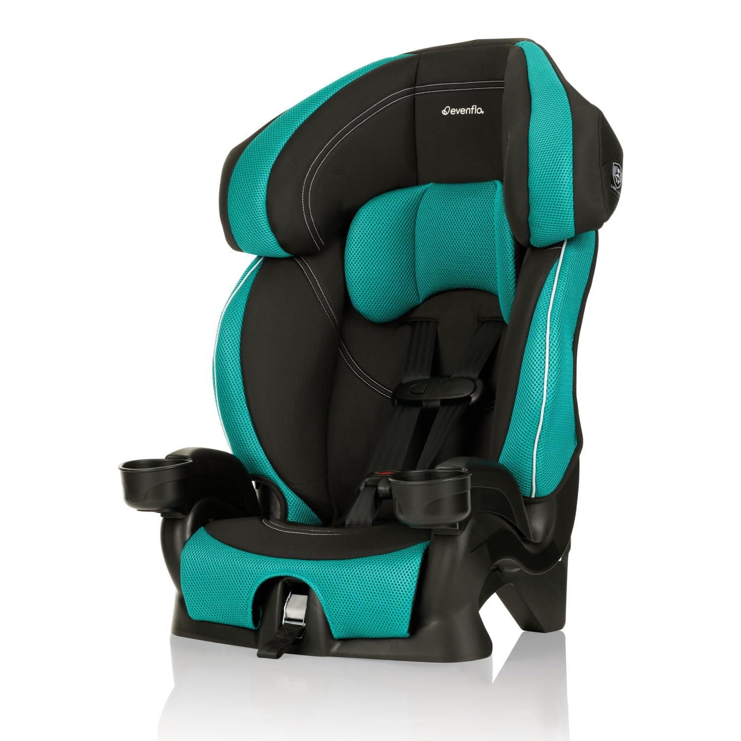 imageEvenflo Chase LX Harnessed Booster Car Seat Jameson GrayJubliee Green