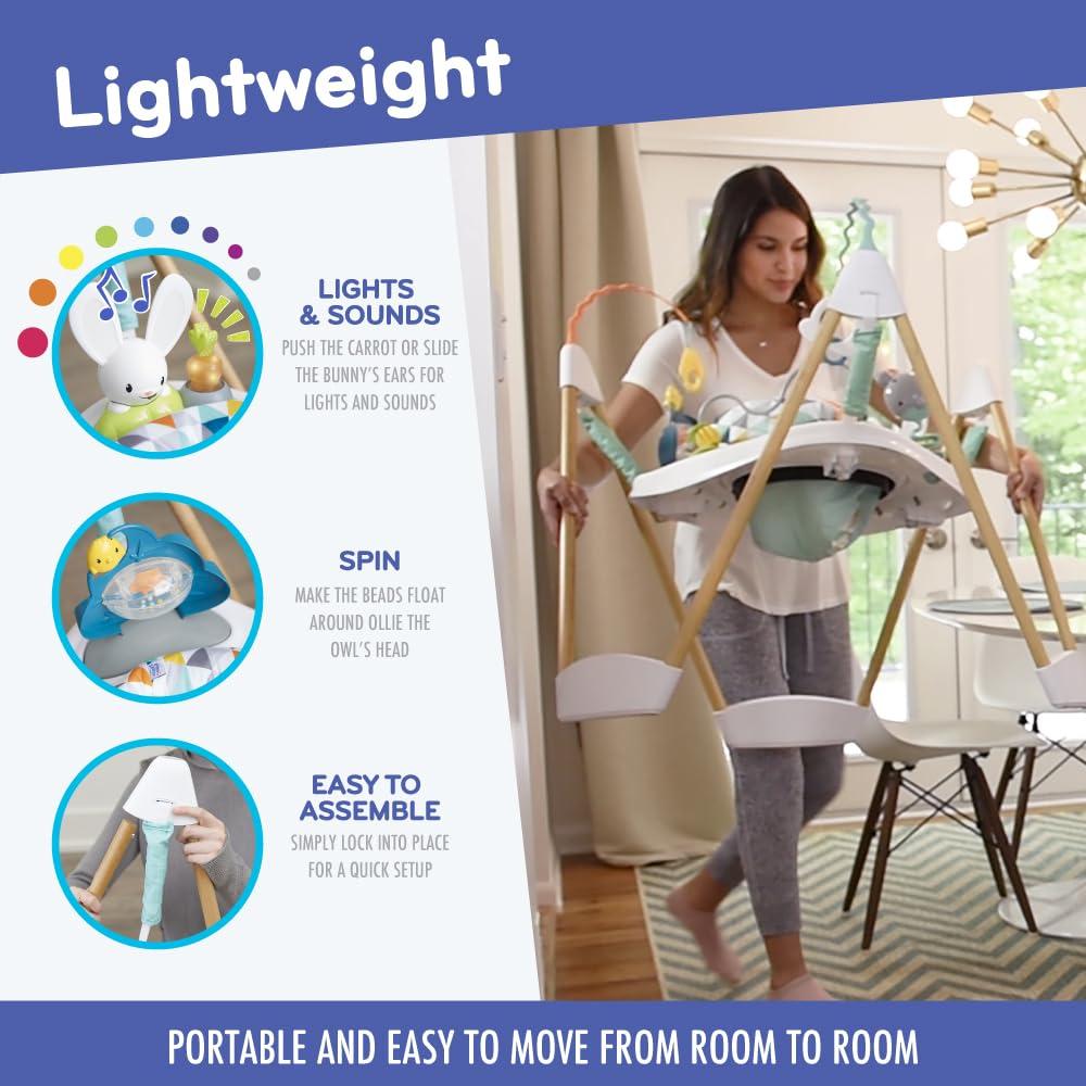 imageEvenflo Exersaucer Woodland Wonder Baby Activity Center 13 Colorful Activities with Full 360Degree Spin and Enhanced Springs for Bouncing Fun