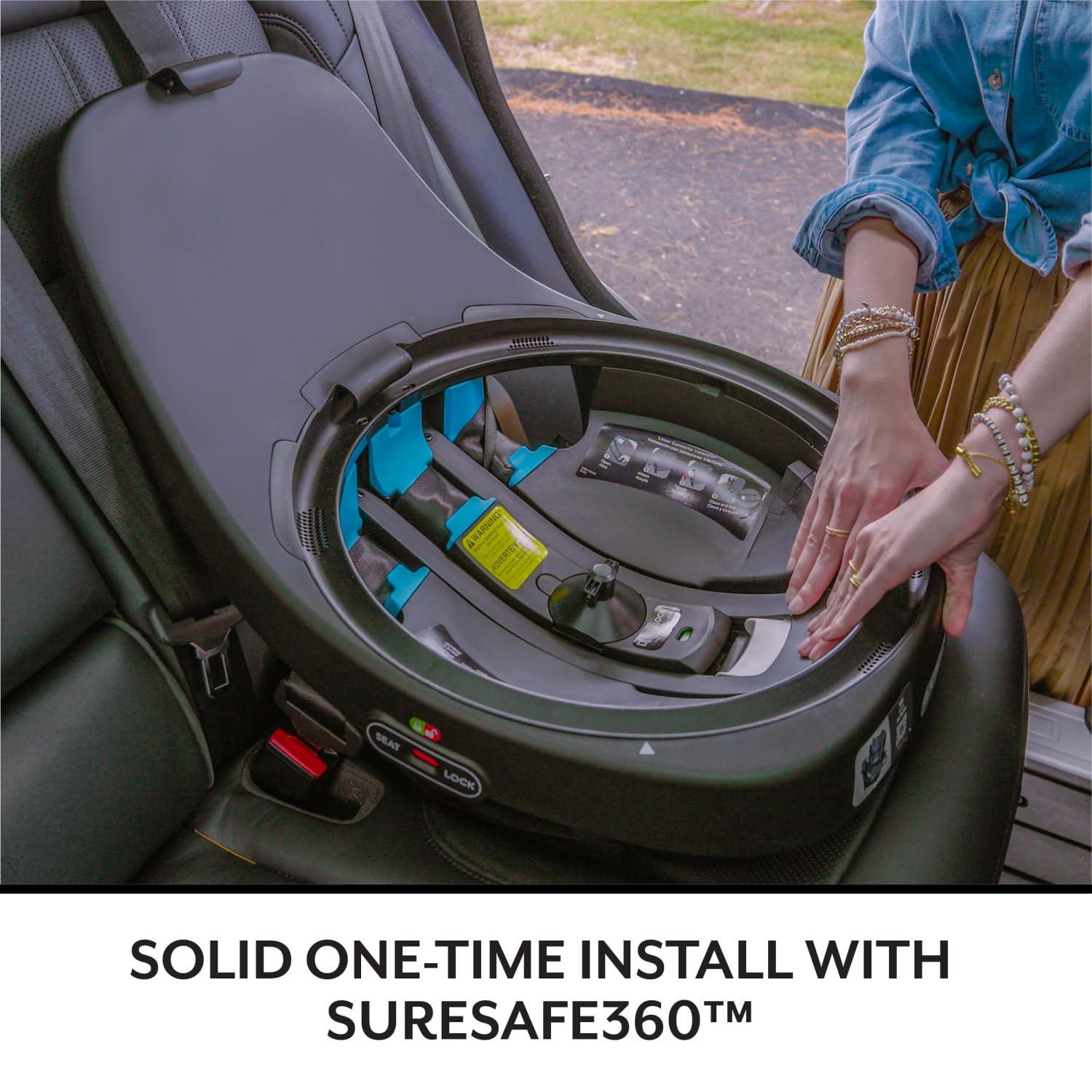 imageEvenflo Gold Revolve360 Extend AllinOne Rotational Car Seat with SensorSafe Onyx BlackBlue