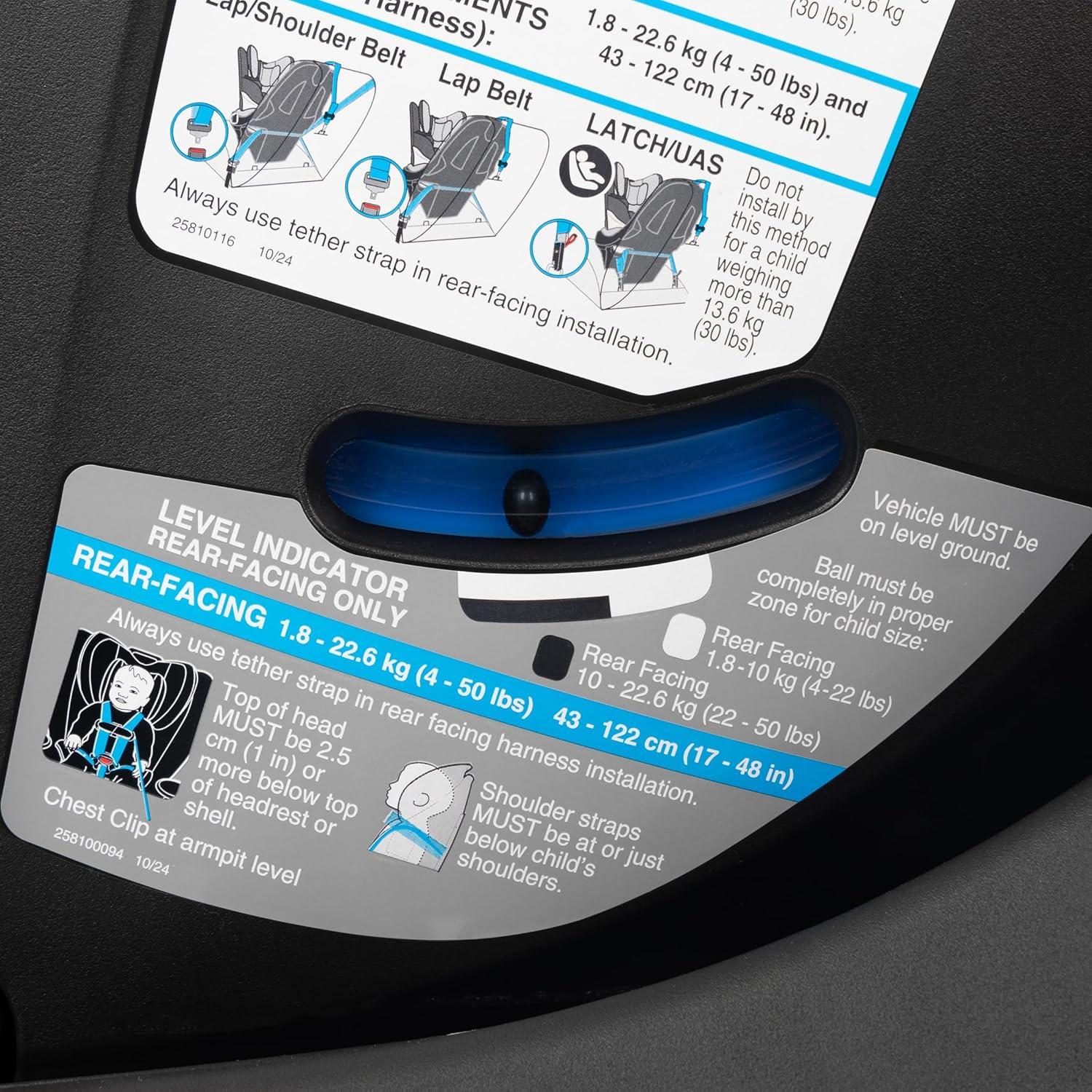 imageEvenflo Gold Revolve360 Extend AllinOne Rotational Car Seat with SensorSafe Onyx BlackMoonstone Gray