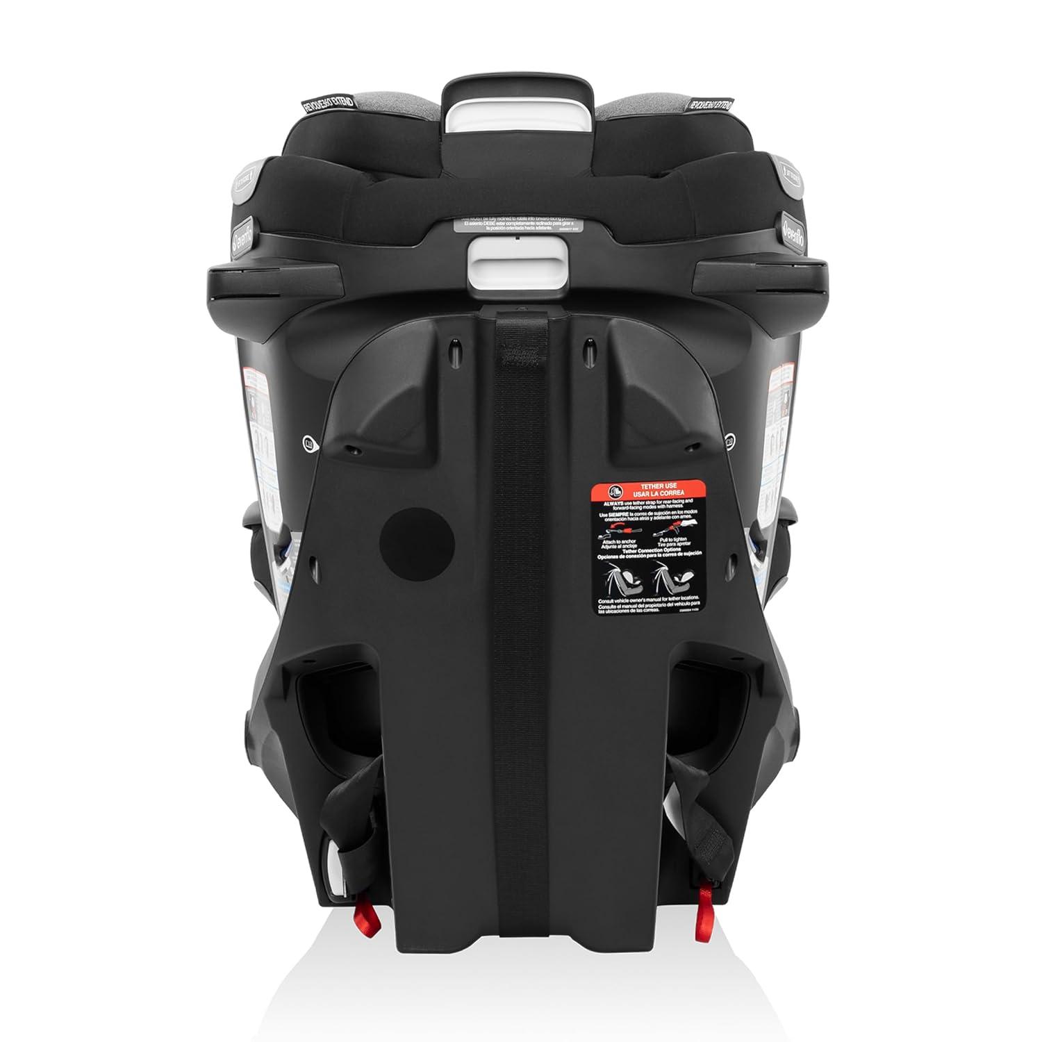 imageEvenflo Gold Revolve360 Extend AllinOne Rotational Car Seat with SensorSafe Onyx BlackMoonstone Gray