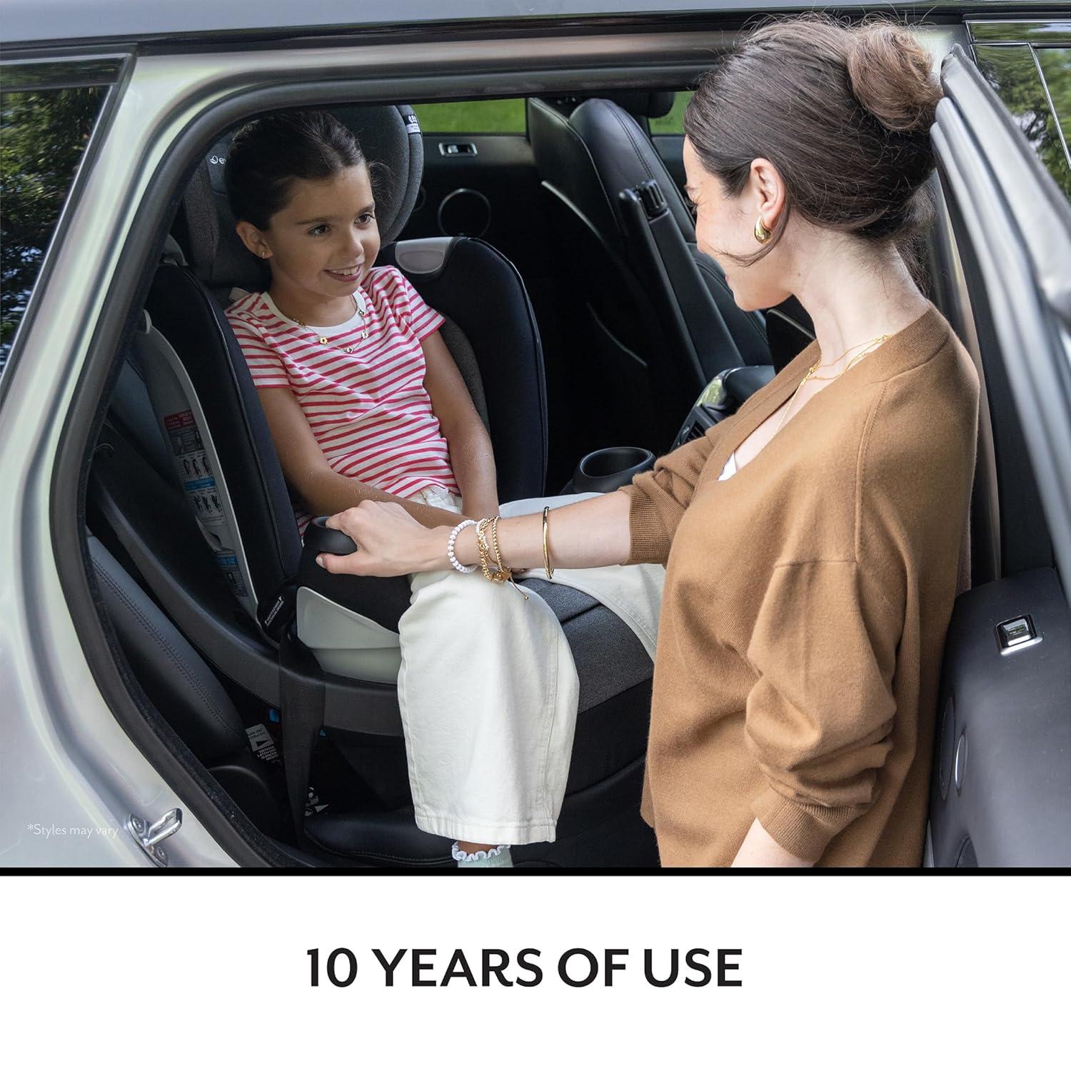 imageEvenflo Gold Revolve360 Extend AllinOne Rotational Car Seat with SensorSafe Onyx BlackMoonstone Gray