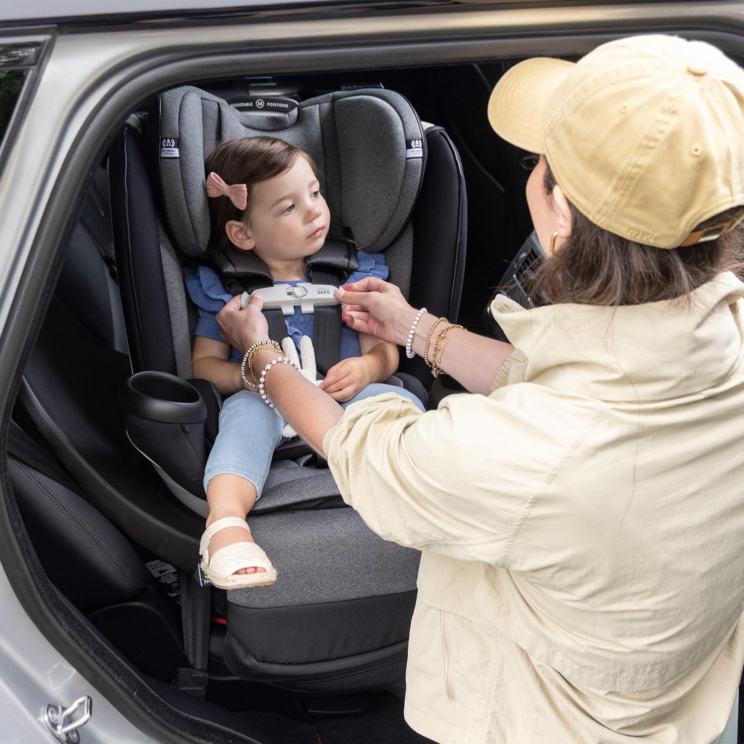 imageEvenflo Gold Revolve360 Extend AllinOne Rotational Car Seat with SensorSafe Onyx BlackMoonstone Gray