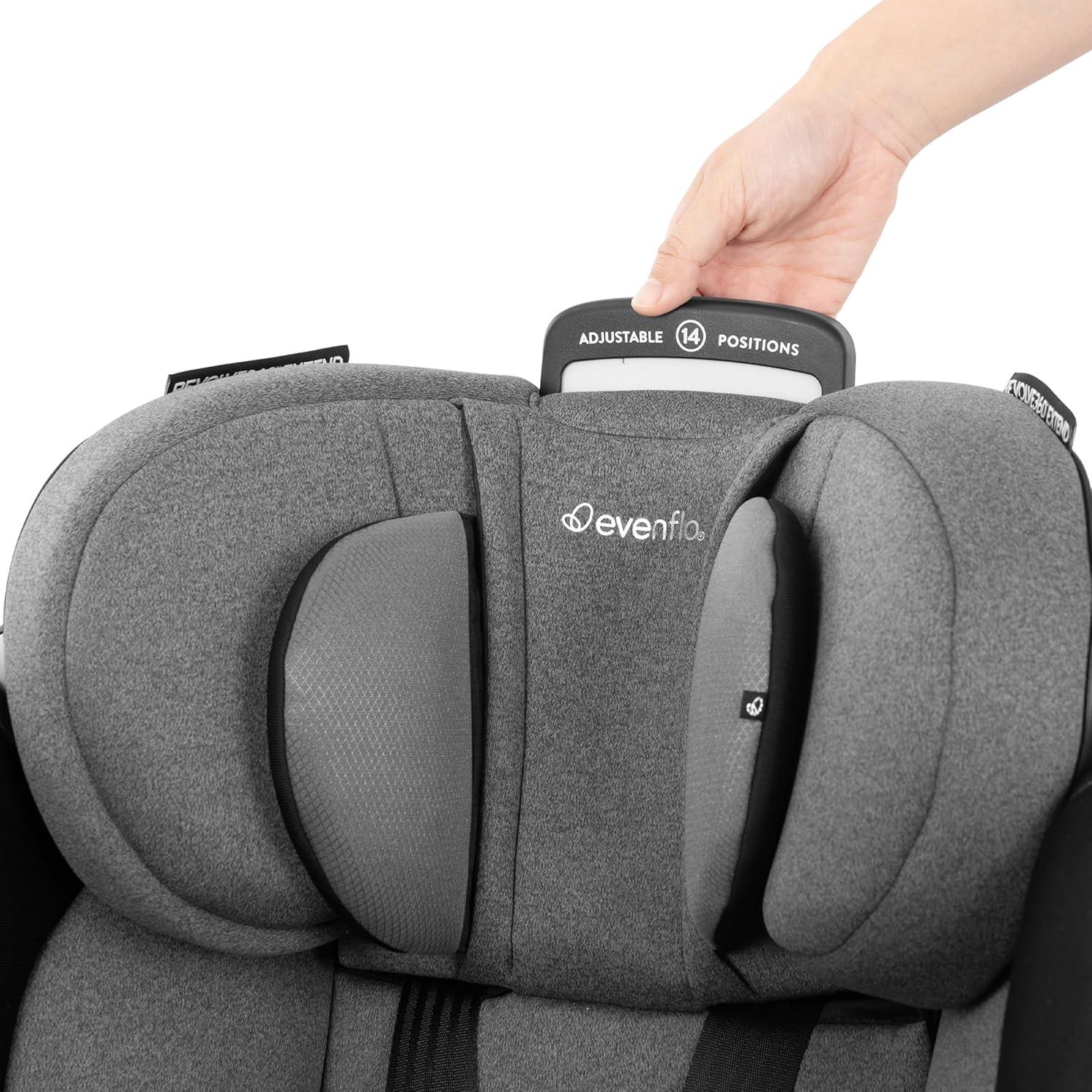 imageEvenflo Gold Revolve360 Extend AllinOne Rotational Car Seat with SensorSafe Onyx BlackMoonstone Gray