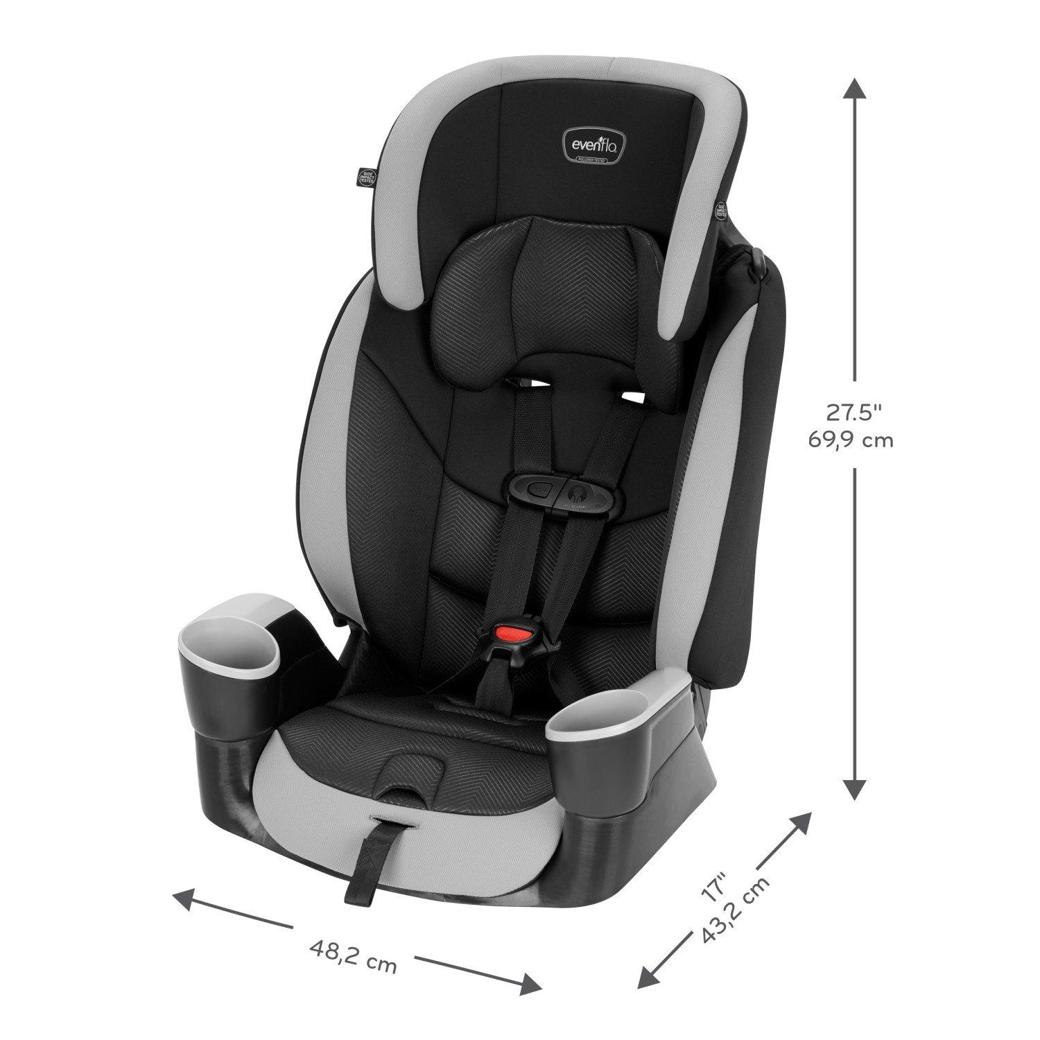 imageEvenflo HighBack Booster Car Seat with Harness 22 to 110lbs Maestro Sport Granite GrayGranite Gray