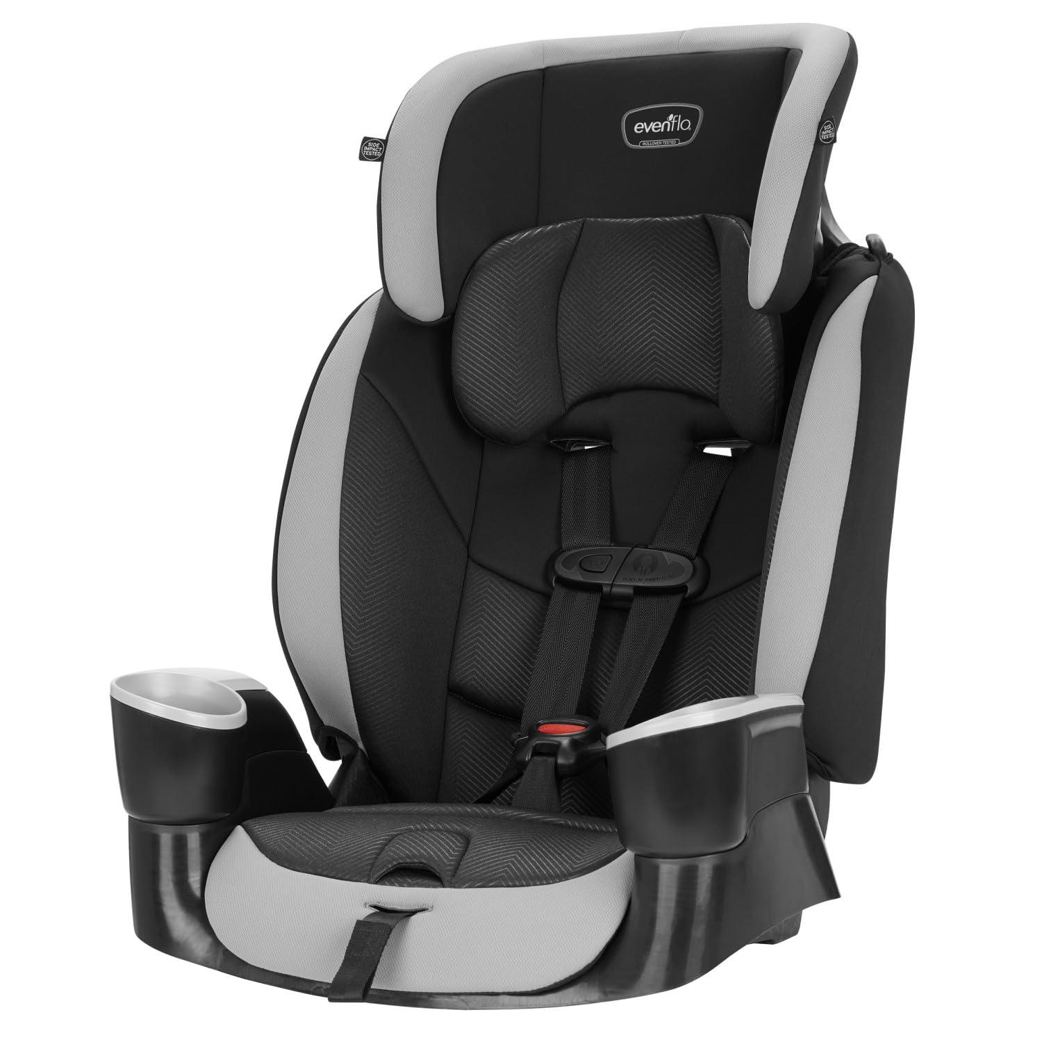 imageEvenflo HighBack Booster Car Seat with Harness 22 to 110lbs Maestro Sport Granite GrayGranite Gray