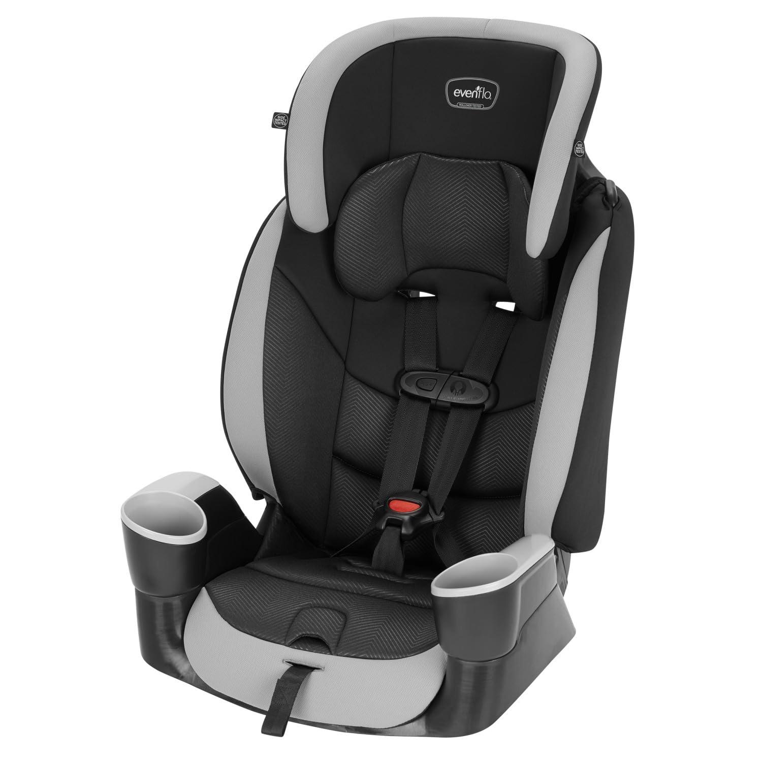 imageEvenflo HighBack Booster Car Seat with Harness 22 to 110lbs Maestro Sport Granite GrayGranite Gray