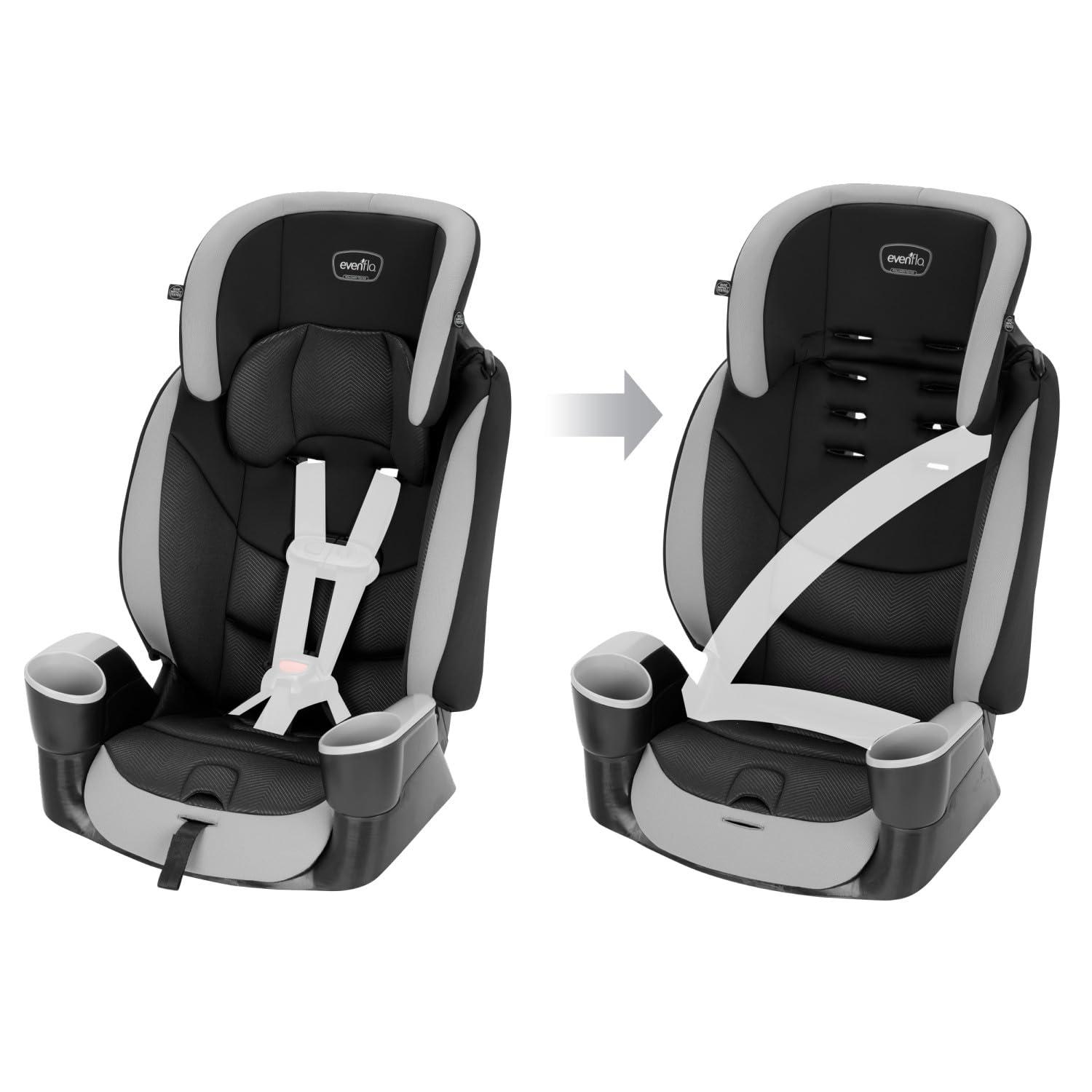 imageEvenflo HighBack Booster Car Seat with Harness 22 to 110lbs Maestro Sport Granite GrayGranite Gray