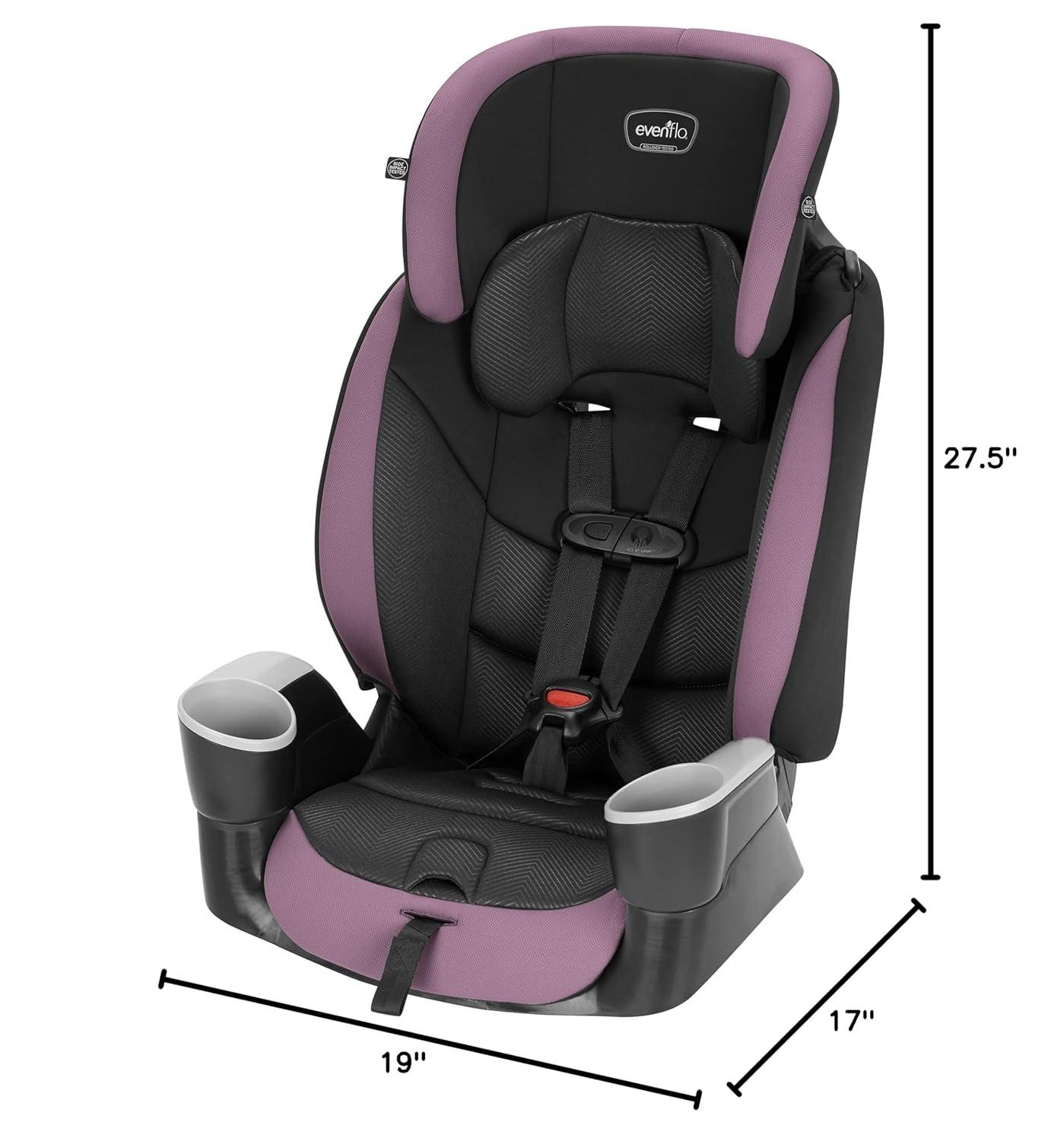 imageEvenflo HighBack Booster Car Seat with Harness 22 to 110lbs Maestro Sport Granite GrayWhitney