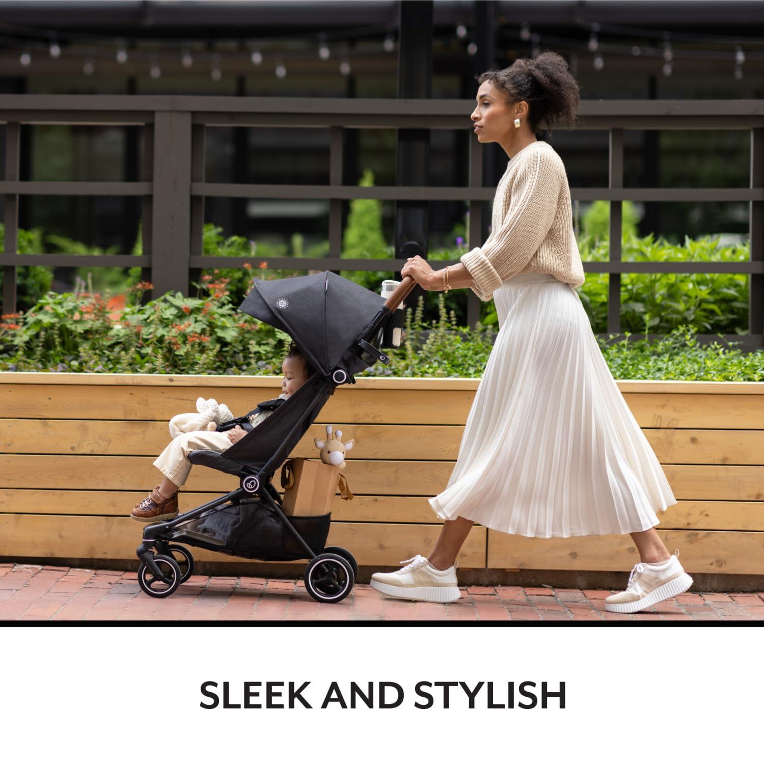 imageEvenflo Hummingbird UltraLightweight Carbon Fiber Stroller Crest GrayCaslon Green