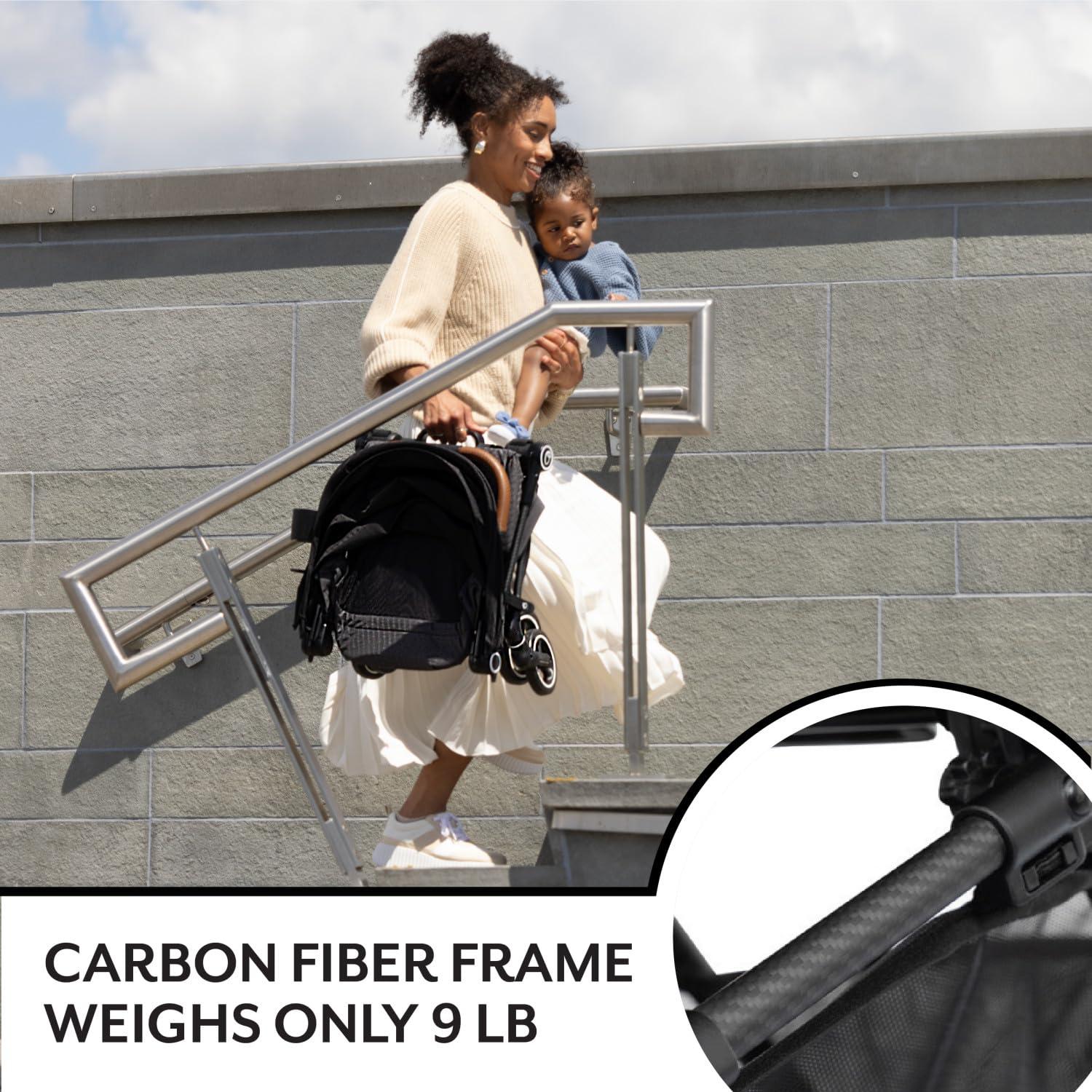 imageEvenflo Hummingbird UltraLightweight Carbon Fiber Stroller Crest GrayCaslon Green