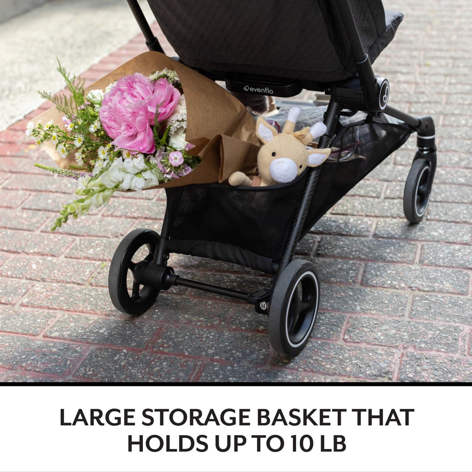 imageEvenflo Hummingbird UltraLightweight Carbon Fiber Stroller Crest GrayCaslon Green