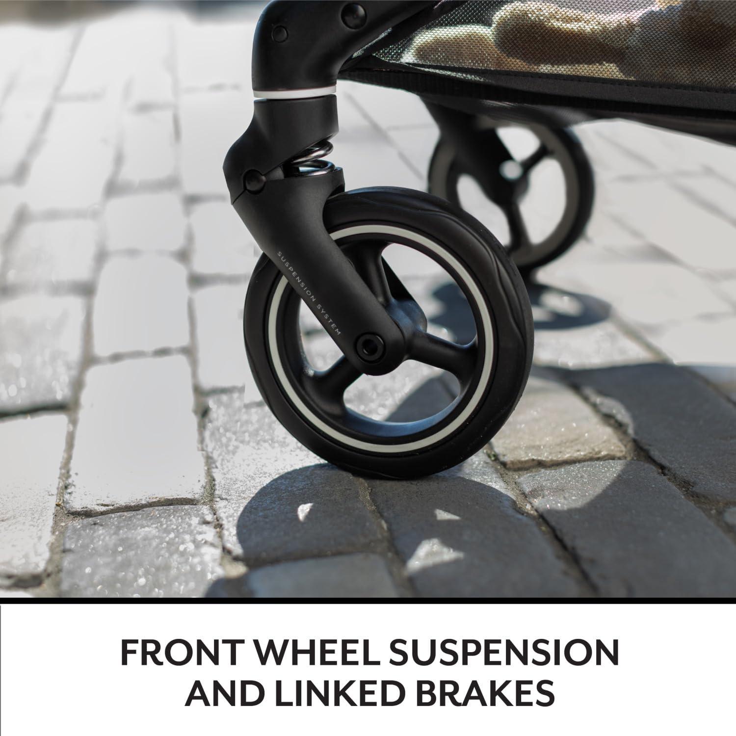 imageEvenflo Hummingbird UltraLightweight Carbon Fiber Stroller Crest GrayCaslon Green