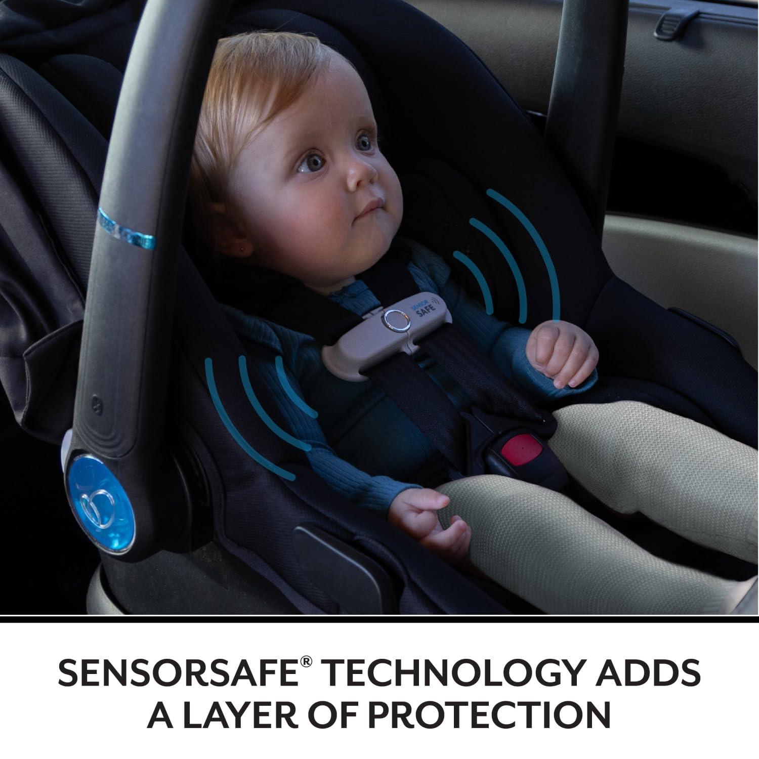 imageEvenflo LiteMax NXT RearFacing Lightweight Preemie and Infant Car Seat 330lbs with SensorySoothe Easy Install with Base QuartzJasper Black