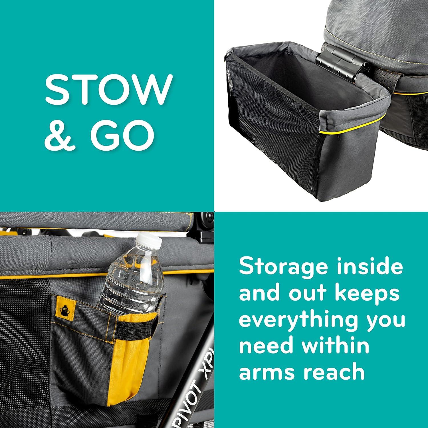 imageEvenflo Pivot Xplore Dreamz AllTerrain Stroller Wagon with Bassinet Insert Voyager GreenAdventurer Gray