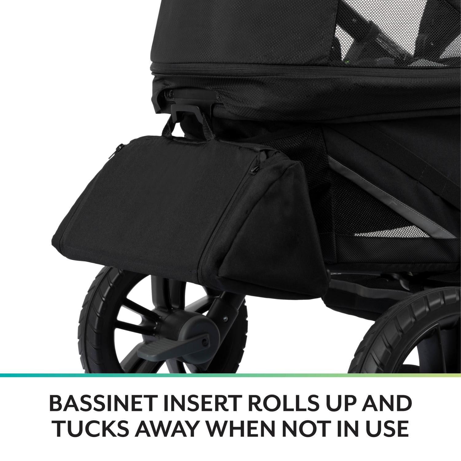 imageEvenflo Pivot Xplore Dreamz AllTerrain Stroller Wagon with Bassinet Insert Voyager GreenJetsetter Black
