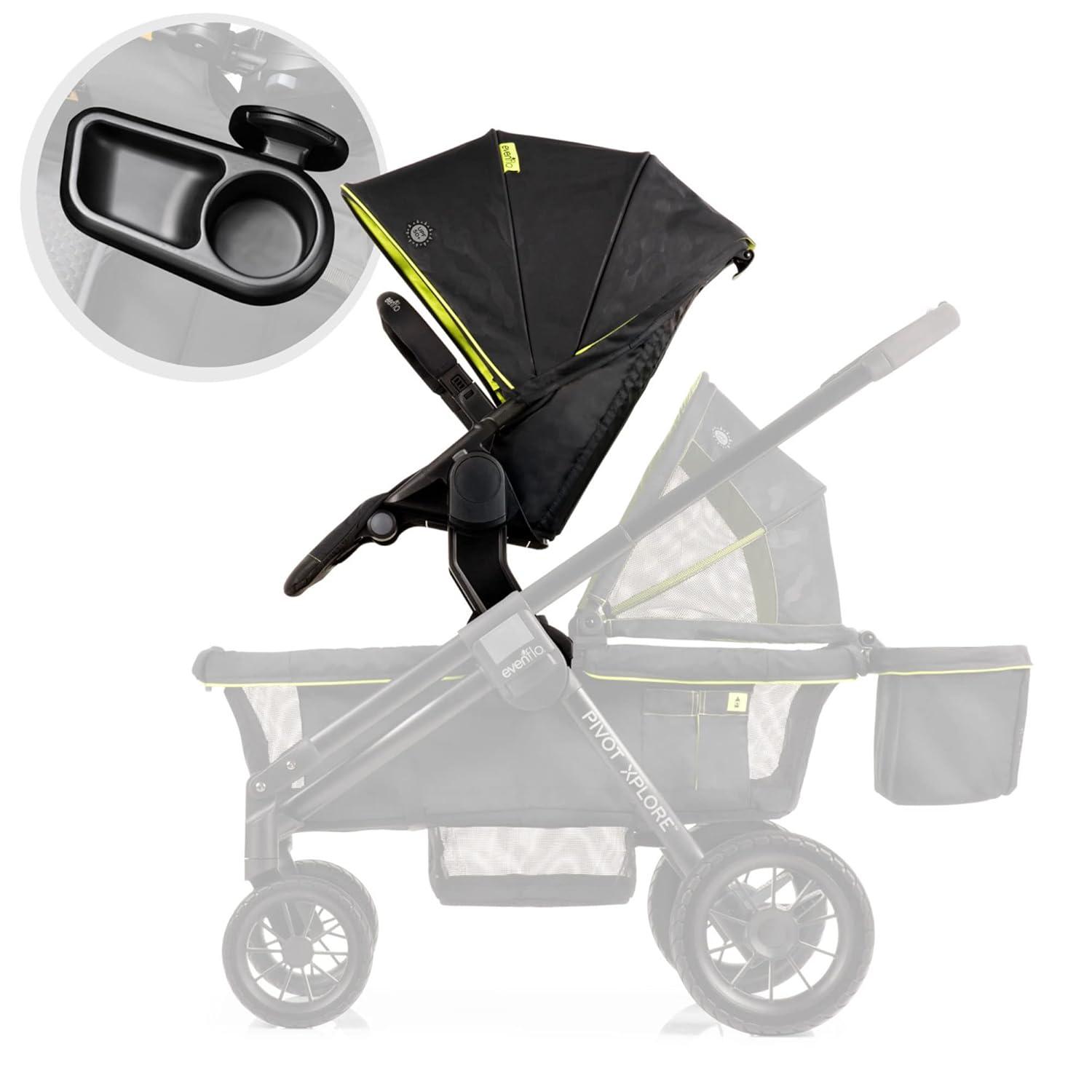imageEvenflo Pivot Xplore Stroller Wagon Second Seat Gypsy Olive GreenWayfarer Black