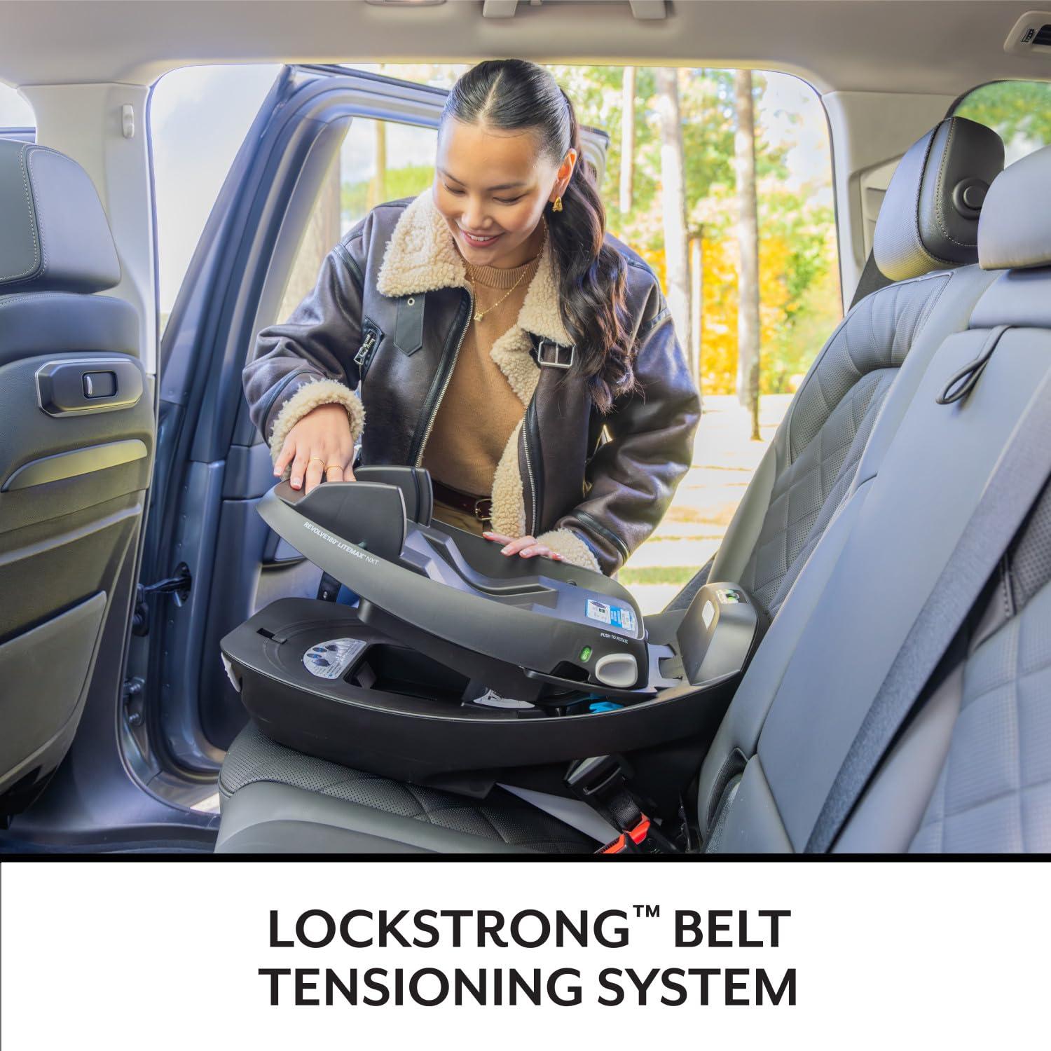 imageEvenflo Revolve180 LiteMax NXT Rotating RearFacing Lightweight Preemie and Infant Car Seat 330lbs with Green ampamp Gentle Easy Install with Base Primrose PinkFlint