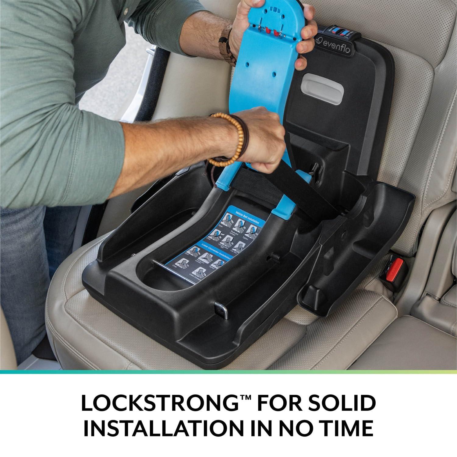 imageEvenflo Shyft DualRide Infant Car Seat Stroller Combo with Carryall Storage Boone GrayDurham Green