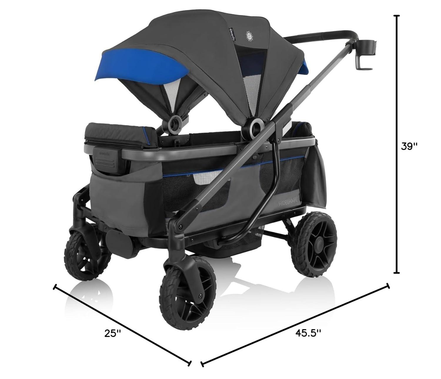 imageEvenflo Shyft Rideshare AllTerrain Performance Stroller Wagon Electric BlueElectric Blue