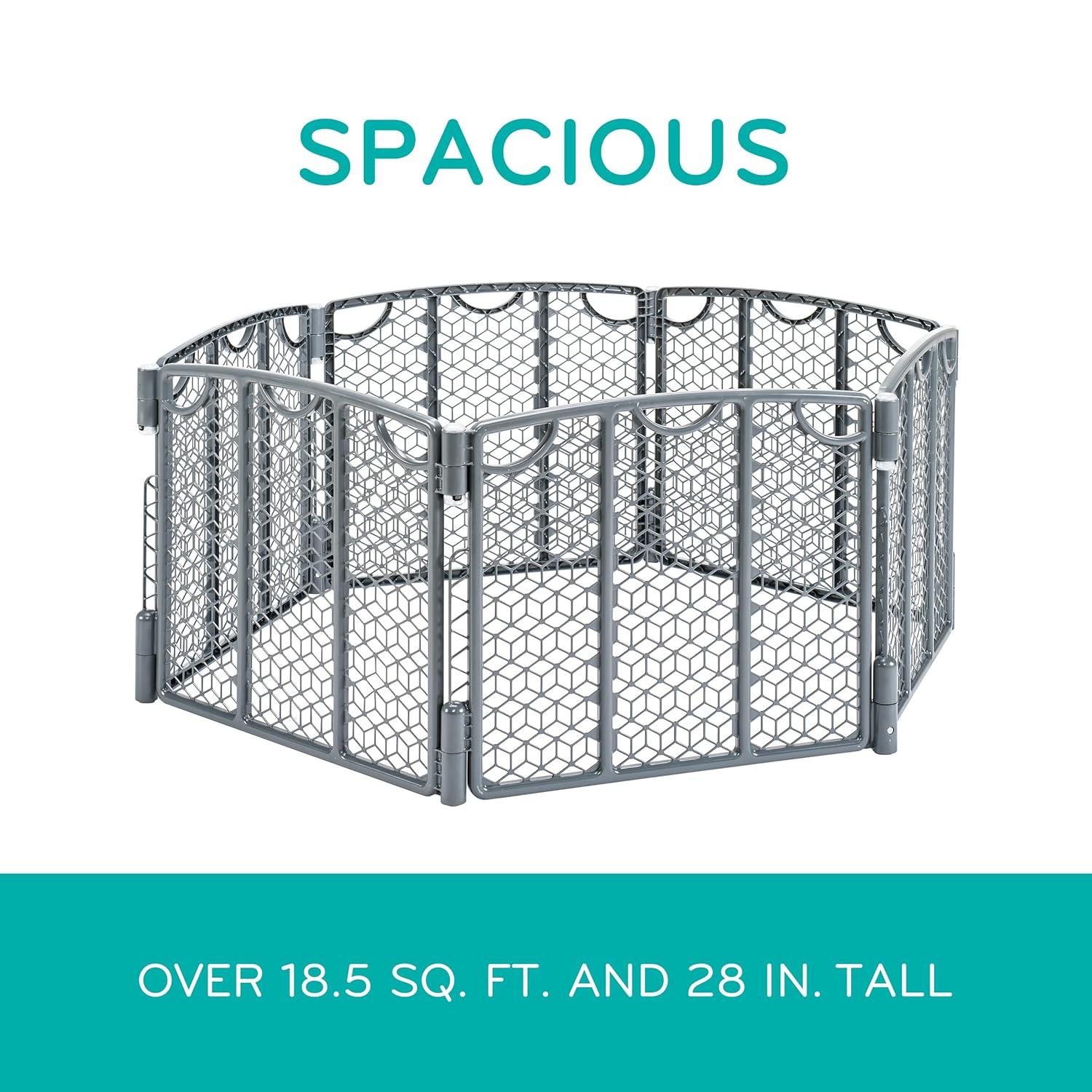 imageEvenflo Versatile Play Space Adjustable Play Area 6Panel Cool GrayCool Gray
