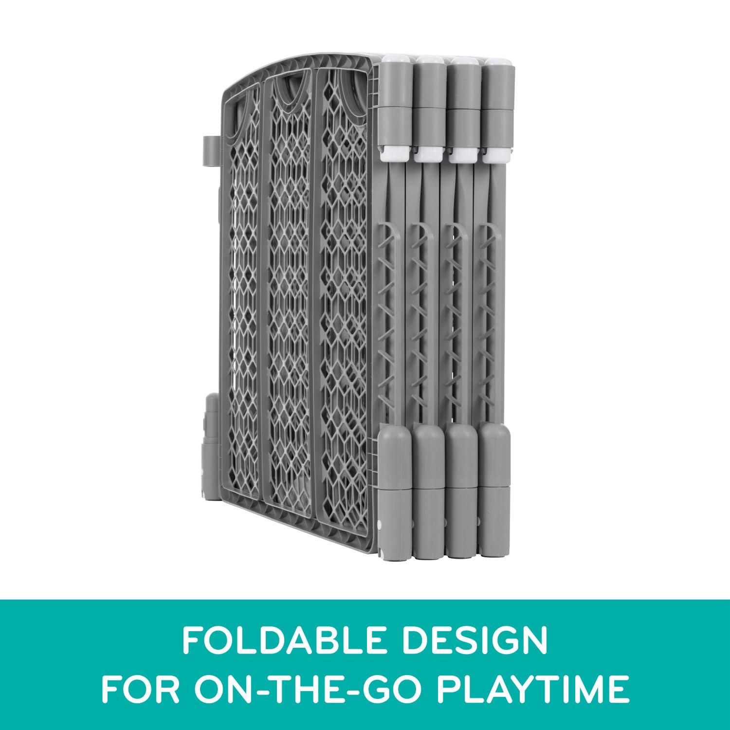 imageEvenflo Versatile Play Space Adjustable Play Area 6Panel Cool GrayCool Gray