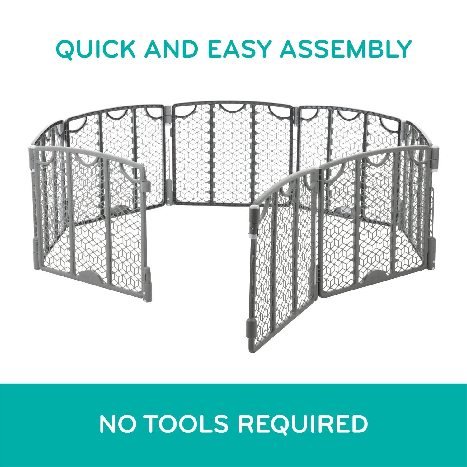 imageEvenflo Versatile Play Space Adjustable Play Area 6Panel Cool GrayCool Gray
