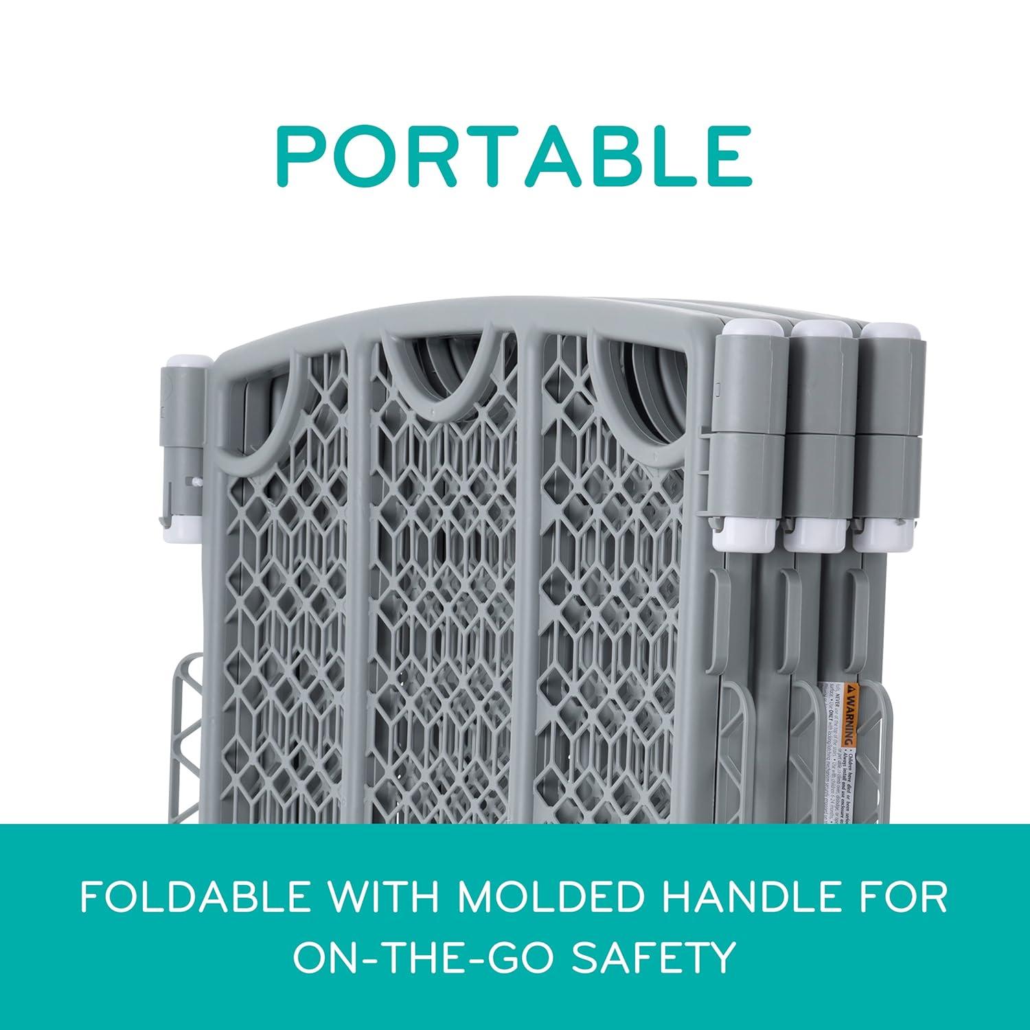 imageEvenflo Versatile Play Space Adjustable Play Area 6Panel Cool GrayCool Gray