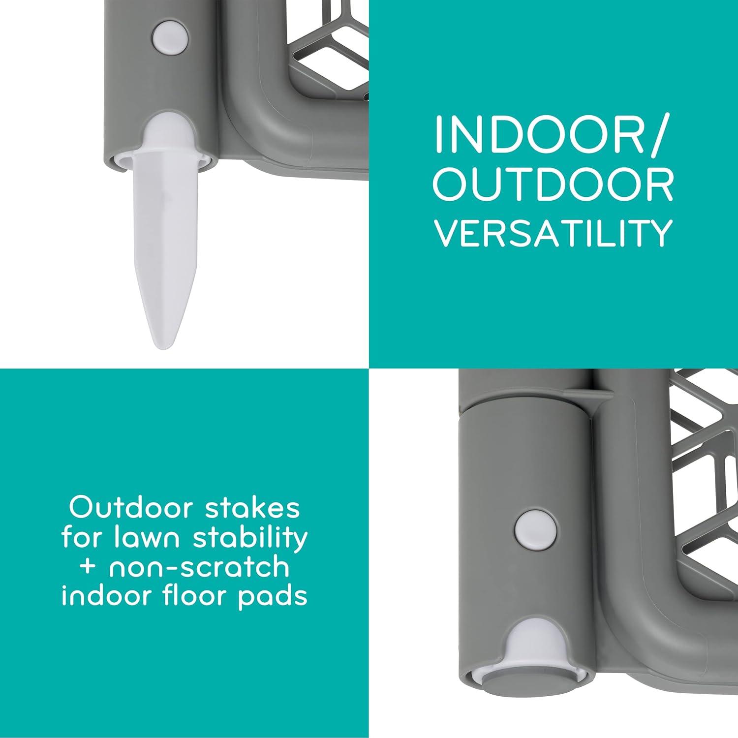 imageEvenflo Versatile Play Space Adjustable Play Area 6Panel Cool GrayCool Gray