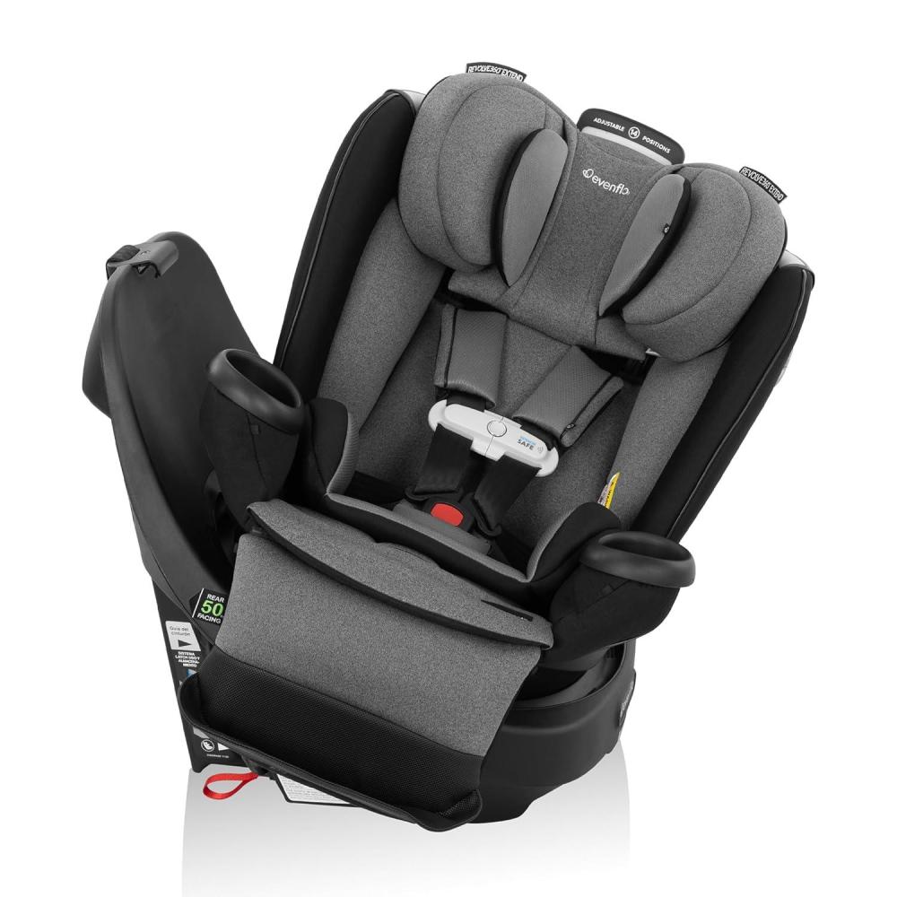 imageEvenflo Gold Revolve360 Extend AllinOne Rotational Car Seat with SensorSafe Onyx BlackMoonstone Gray
