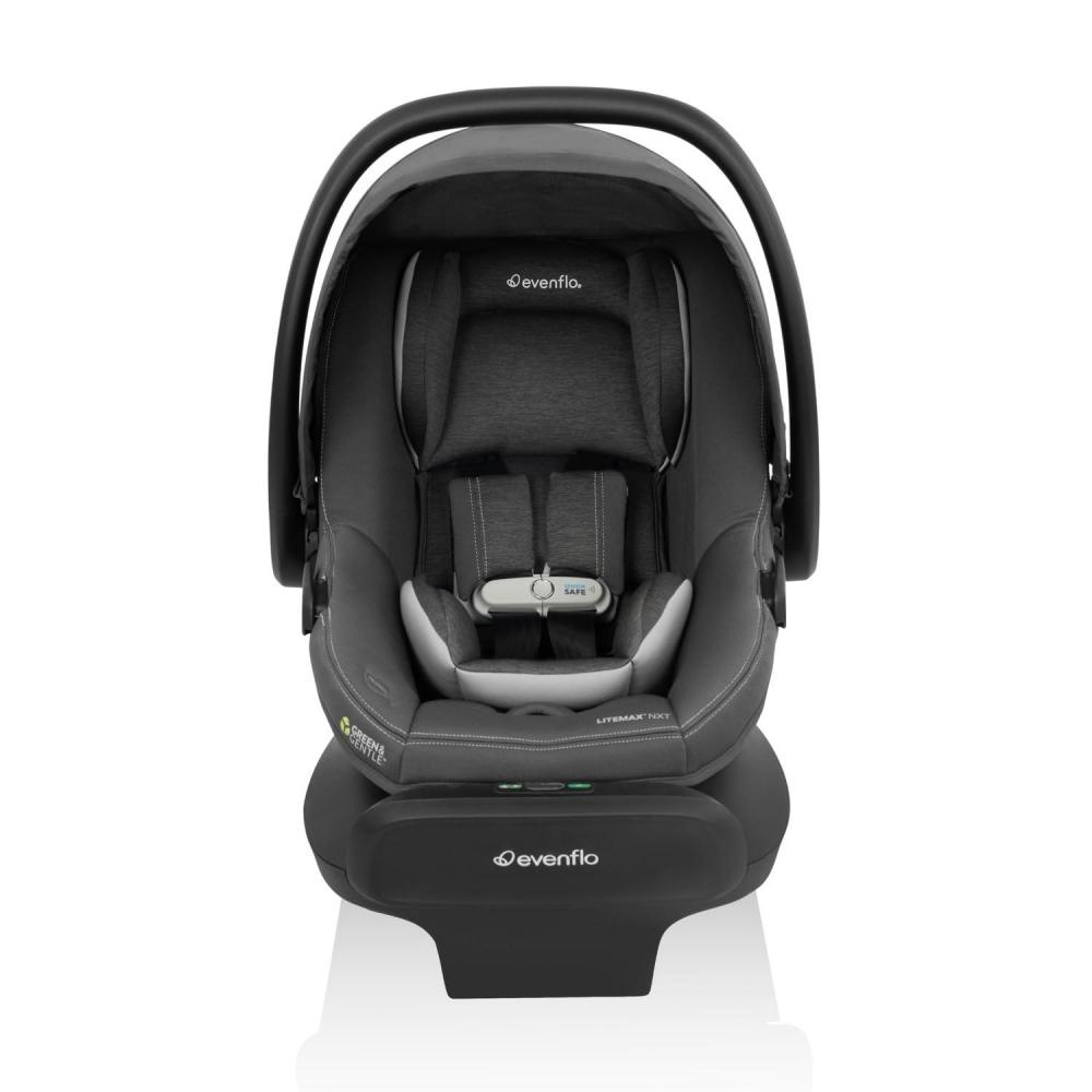 imageEvenflo LiteMax NXT RearFacing Lightweight Preemie and Infant Car Seat 330lbs with SensorySoothe Easy Install with Base QuartzAnchor Gray