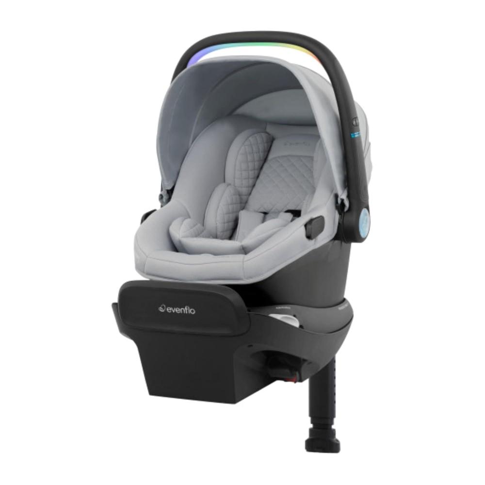 imageEvenflo Revolve180 LiteMax NXT Rotating RearFacing Lightweight Preemie and Infant Car Seat 330lbs with Green ampamp Gentle Easy Install with Base Primrose PinkQuartz