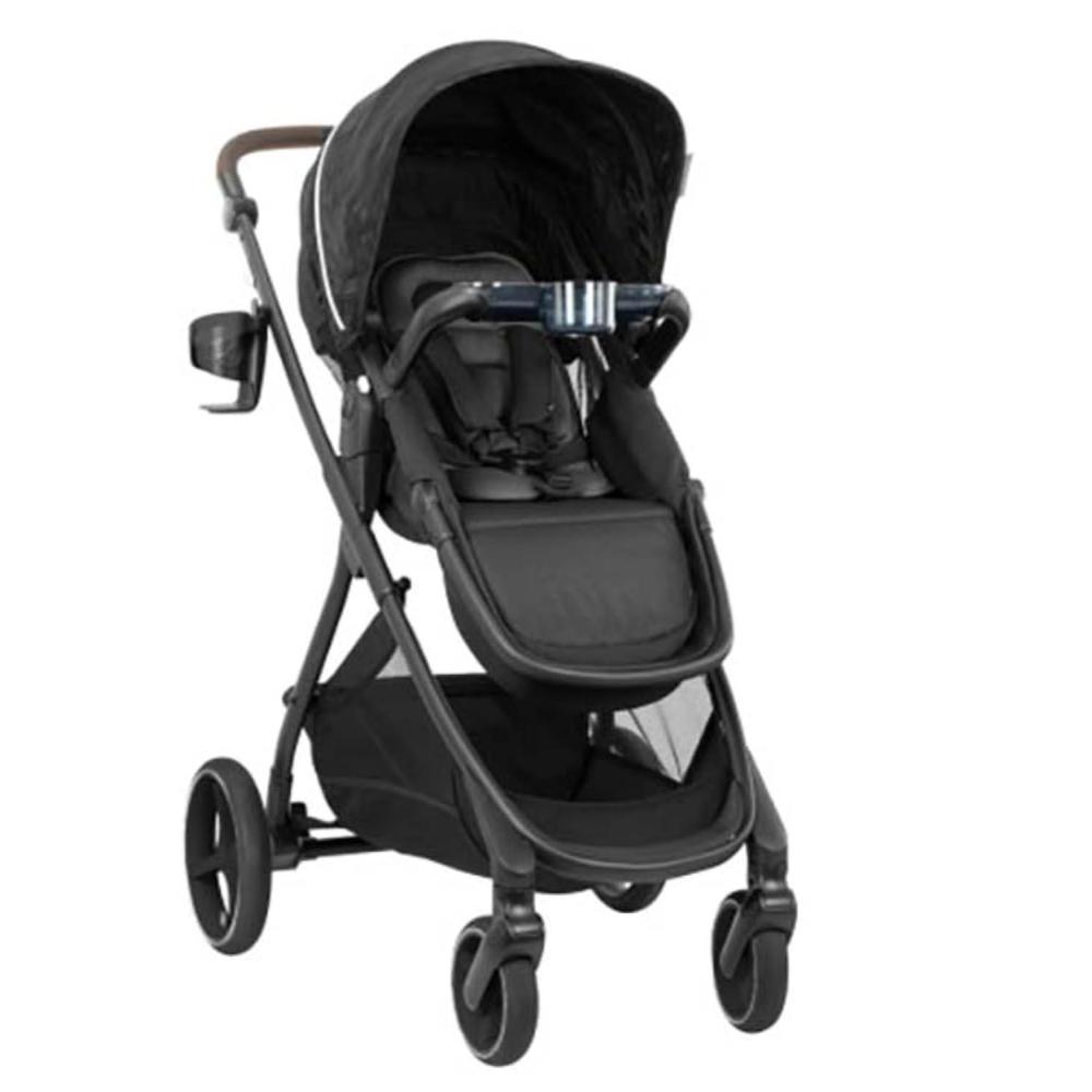 imageEvenflo Shyft Intuiti Stroller with Green ampamp Gentle Fabric TravertineDubhan Black