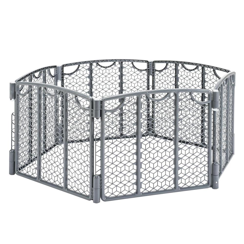 imageEvenflo Versatile Play Space Adjustable Play Area 6Panel Cool GrayCool Gray