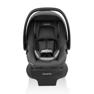 Evenflo LiteMax NXT Rear-Facing Lightweight Preemie and Infant Car Seat 3-30lbs with SensorySoothe. Easy Install with Base (Quartz)(Anchor Gray)