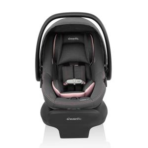 Evenflo LiteMax NXT Rear-Facing Lightweight Preemie and Infant Car Seat 3-30lbs with SensorySoothe. Easy Install with Base (Quartz)(Primrose Pink)