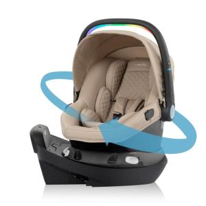 Evenflo Revolve180 LiteMax NXT Rotating Rear-Facing Lightweight Preemie and Infant Car Seat 3-30lbs with Green & Gentle. Easy Install with Base (Primrose Pink)(Topaz)