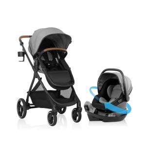 Evenflo Shyft Intuiti+ Travel System Featuring Revolve180 LiteMax™ NXT Rotating Rear-Facing Lightweight Preemie and Infant Car Seat with SensorySoothe 3-30 lbs. (Dubhan Black)(Fossil Gray)