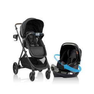 Evenflo Shyft Intuiti+ Travel System Featuring Revolve180 LiteMax™ NXT Rotating Rear-Facing Lightweight Preemie and Infant Car Seat with SensorySoothe 3-30 lbs. (Dubhan Black)(Dubhan Black)