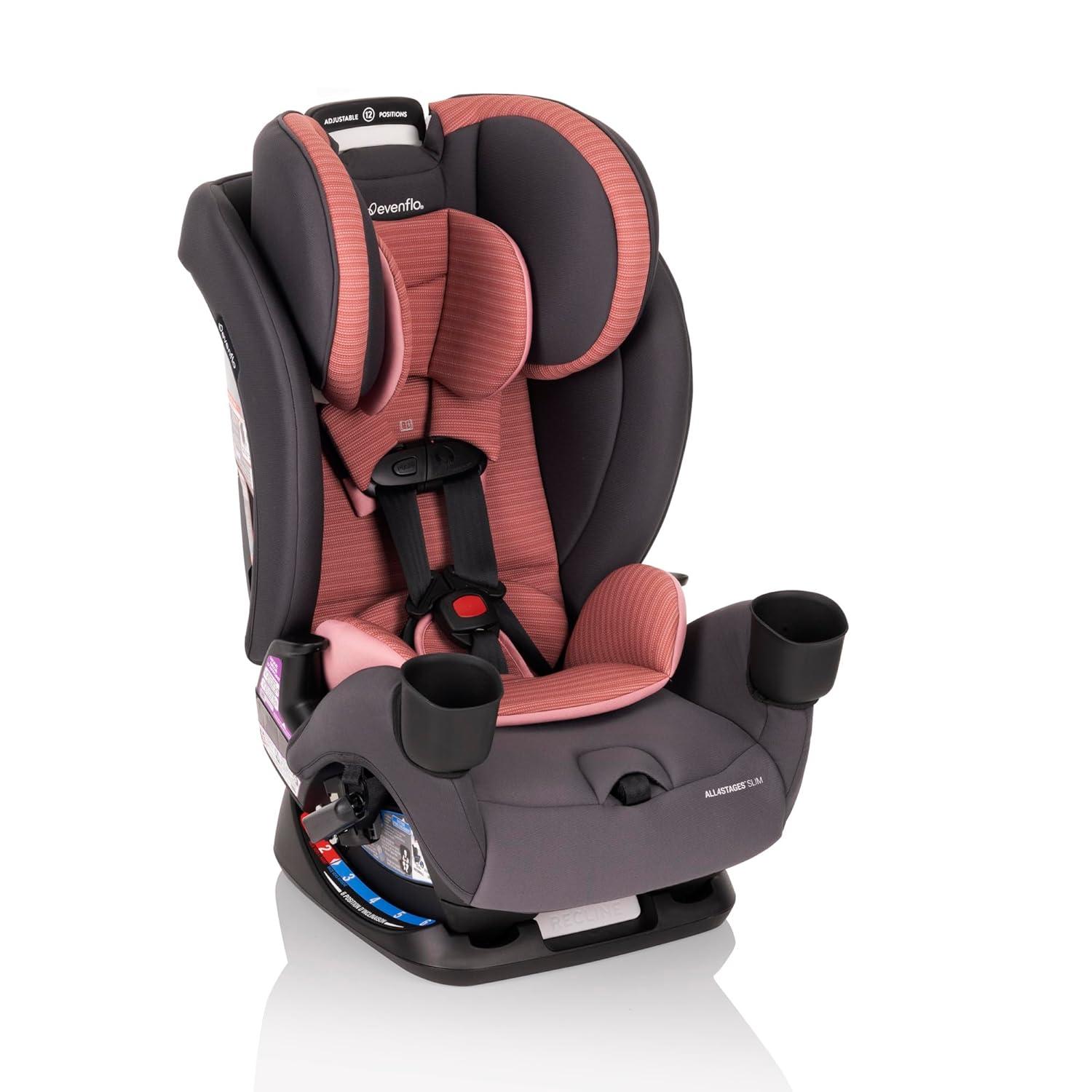 imageAll4Stages Slim 4in1 Convertible Car Seat Baldwin GraySanibel Pink