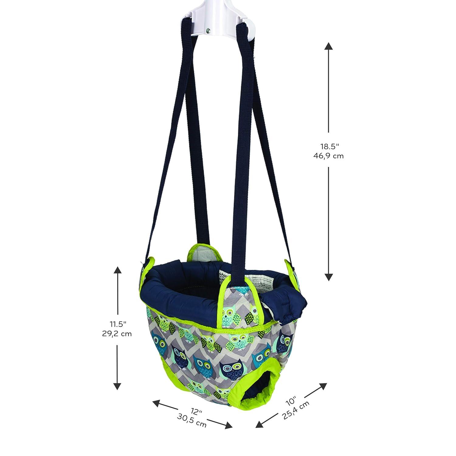imageEvenflo Exersaucer Johnny Jumper Featuring EasytoUse Clamp Attachment for Quick and ToolFree Set Up and Adjustable Straps to Customize the Height for Your Child RooOwl