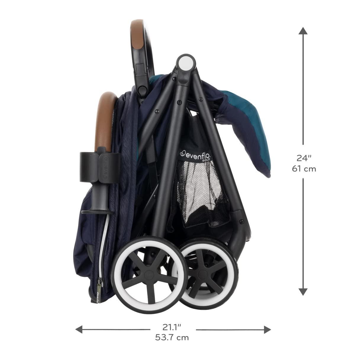 imageEvenflo Gold Otto 18812337 SelfFolding Lightweight Travel Infant Toddler Baby Stroller with Automatic Fold Operation Opal PinkSapphire